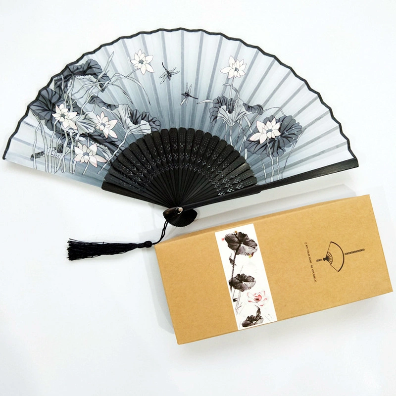 Foldable Custom Promotional Business Chinese Paper Fan Corporate Gift Set