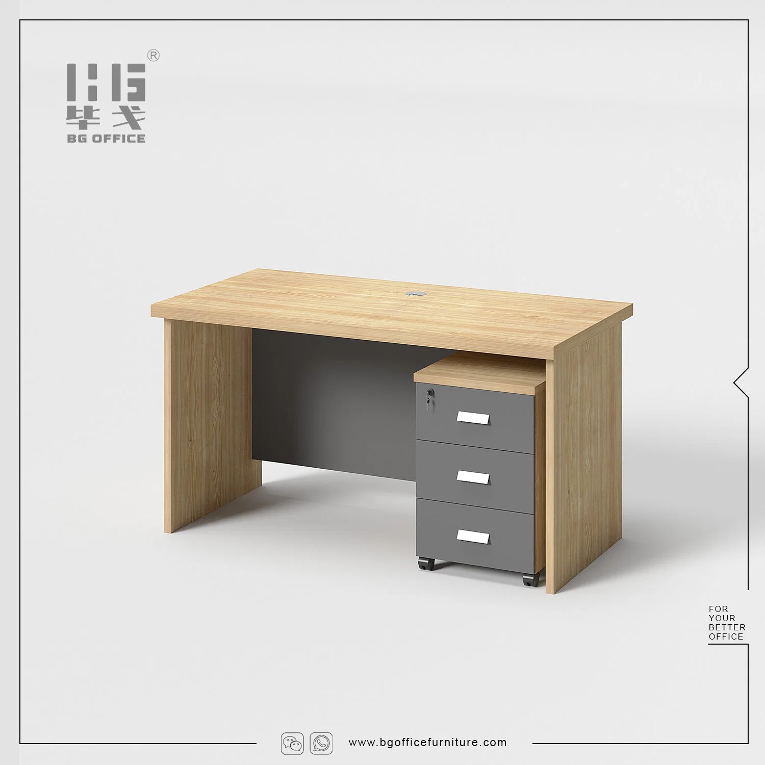 Home Office Furniture Wooden Melamine Staff Table Small Computer Desk with Drawer