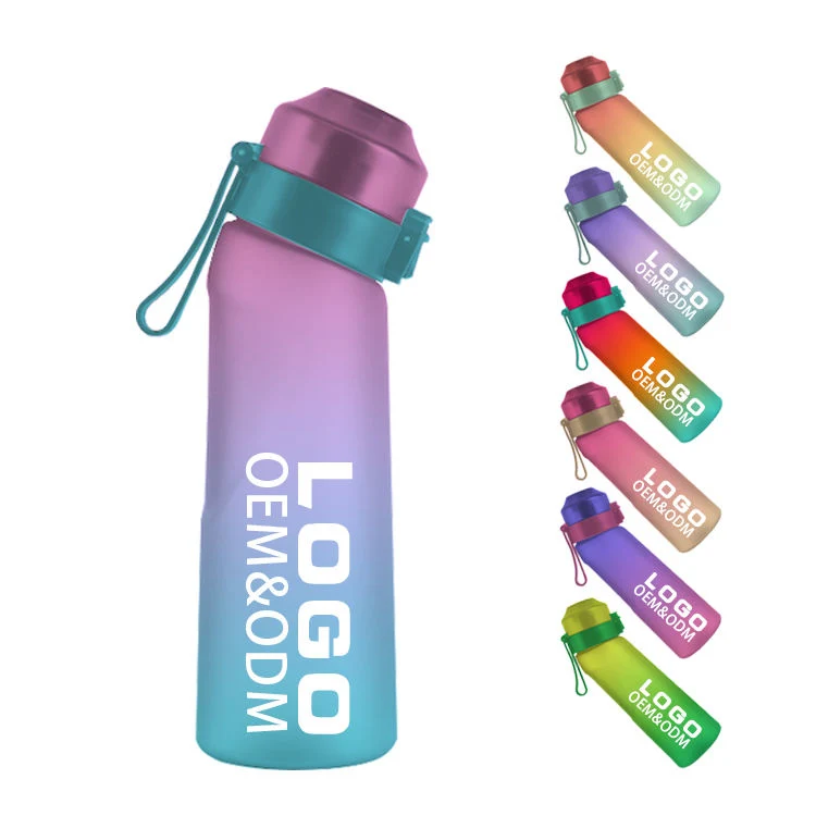 Custom Color Logo Drinking 650ml Air Scent Fruit sabor Botella de agua Tritan con vaina de sabor