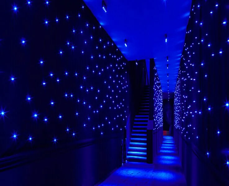 Venta directa de fábrica LED lámpara de alto brillo Cuentas Azul y. Cortina de Twinkle de estrella de color blanco