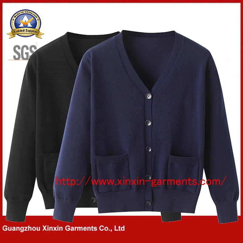 Cardigan Warm-up Scrub Jacket for Women Nurse Long Sleeve Solid Color Button Down Knit Sweater (H2308)