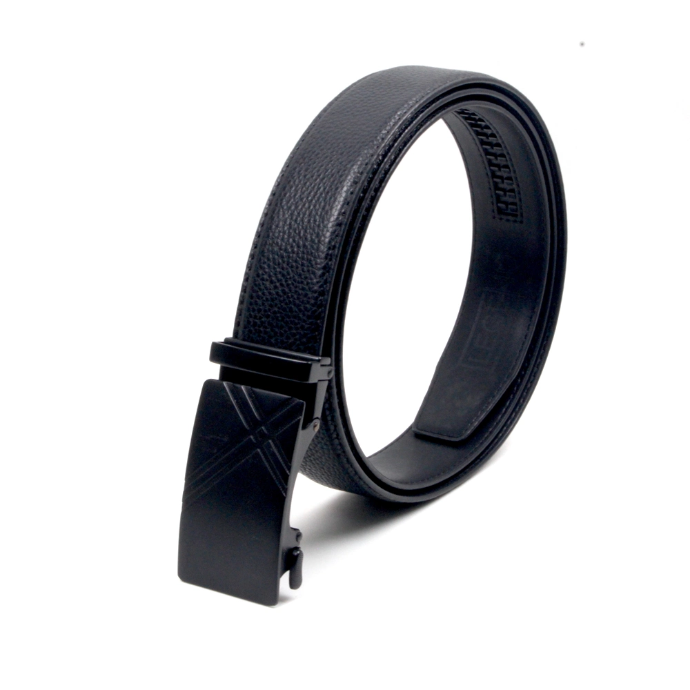 Black PU Automatic Ratchet Men Belt Big Size