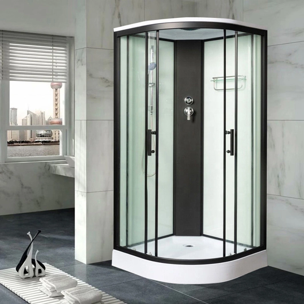 Qian Yan Frameless Shower Enclosure China Shower Enclosure Bathroom Walk in Manufacturers Sample Available Overall Triangular Shower Enclosure