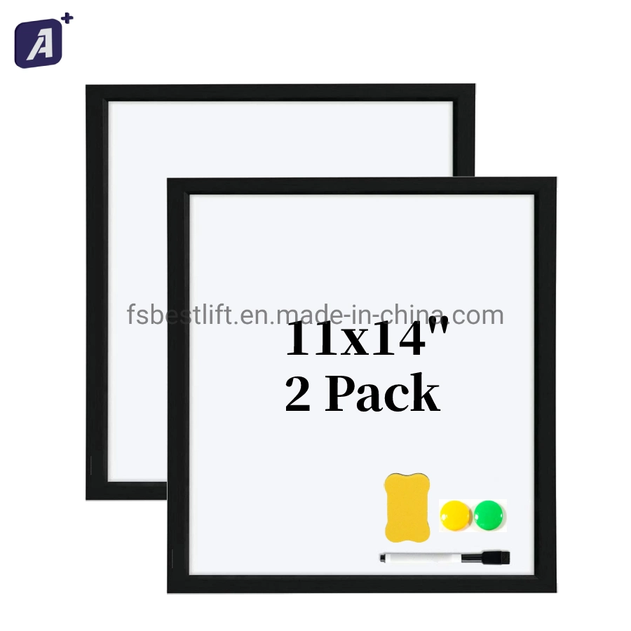 Lot de 2 TABLEAUX blancs de note magnétique AMOVIBLE DE 11 X 14 pouces avec cadre Pour les écoles de bureau à domicile