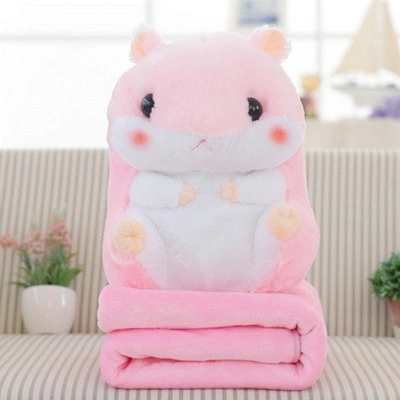 Hamster Stuffed Plush Toy Cute Doll Hand-Covered Air-Conditioning Blanket Birthday Gift Promotional Gift