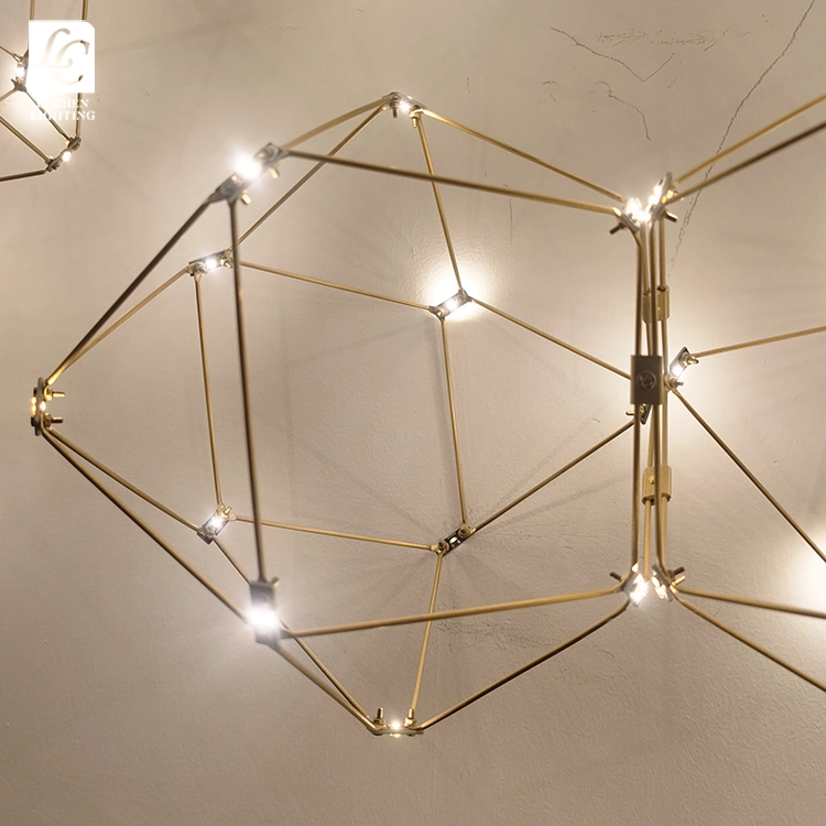 Newest Custom Polygon LED Chandelier Pendant Lamp Living Room Interior Lighting
