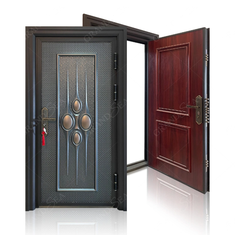Hitech Villa Luxury Entrance Main Cast Aluminium Front Door with Security Door System French Exterior Entry Security Door