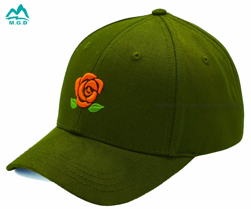 Customzied New Style Structured 6 Panel Embroidery Rose Dad Hat Fashion Cap Baseball Cap Hat