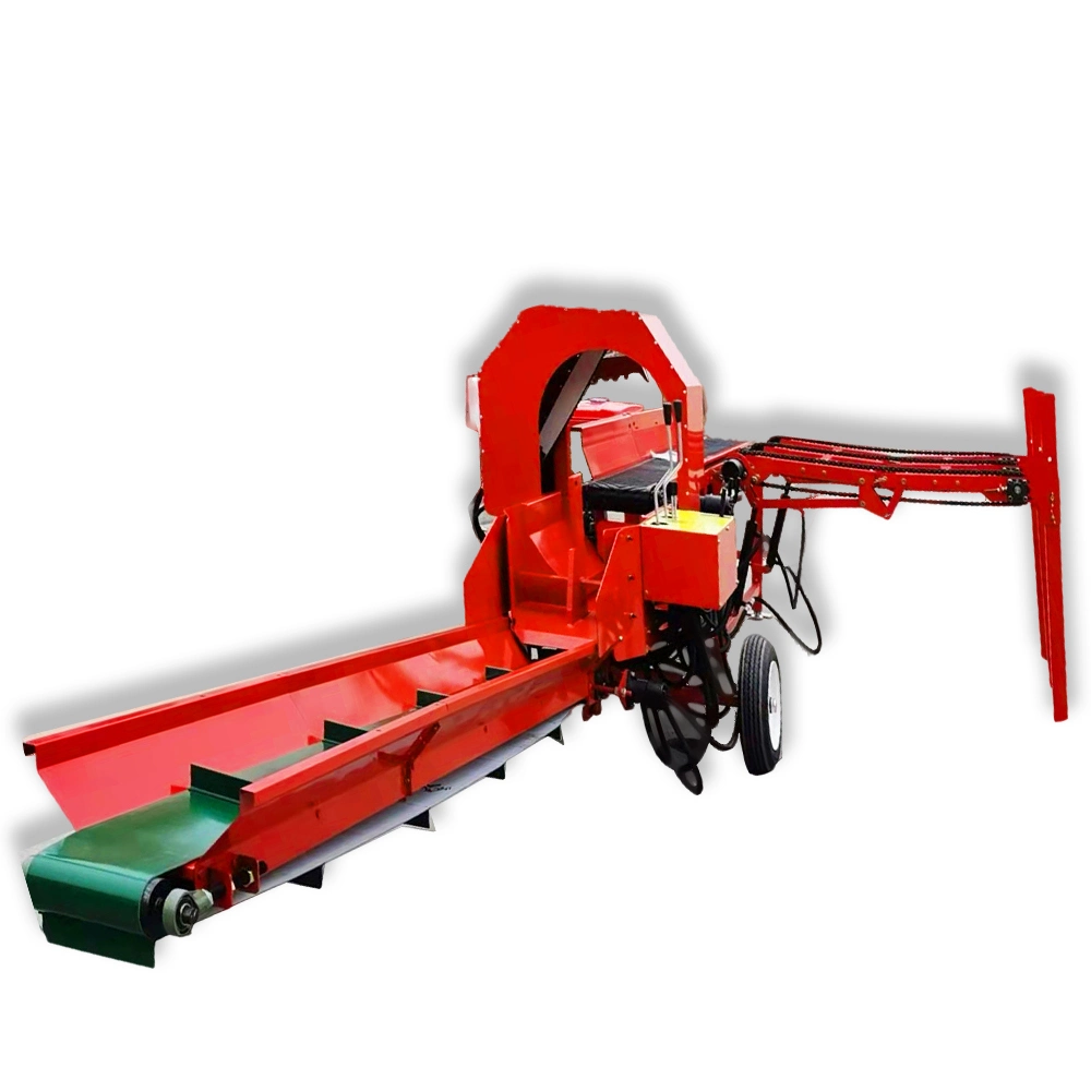 Petrol Engine 30t Diameter 400mm Manual Operated Firewood Processor with CE Certificate and Conveyor