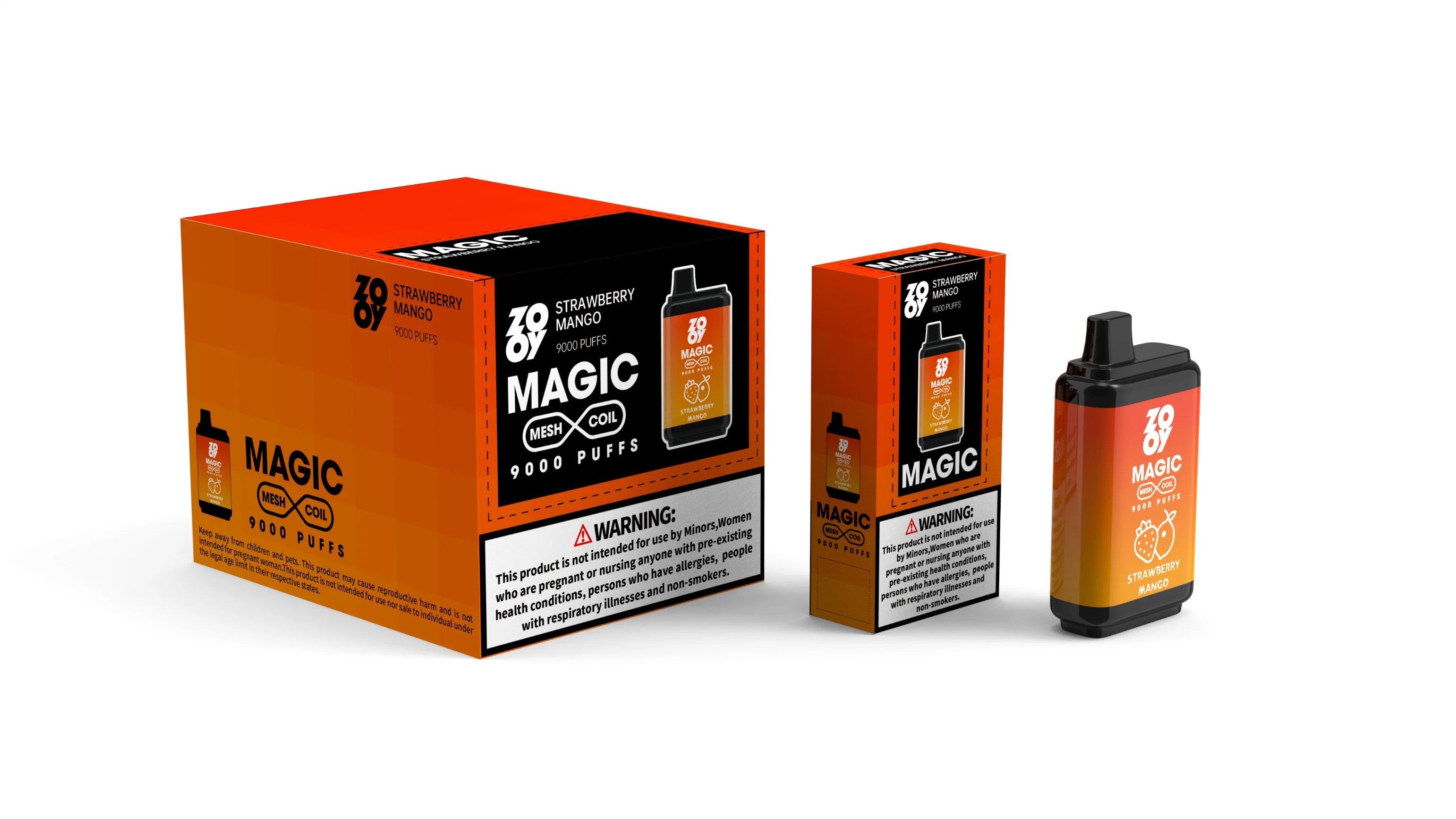 Новый продукт идеи Zooy Magic 9000 Puffs одноразовые Vape E к прикуривателю 650 Мач Аккумулятор 16мл предварительно заполненным тележек Регулируемая мощность Vapes насадка 9K бар