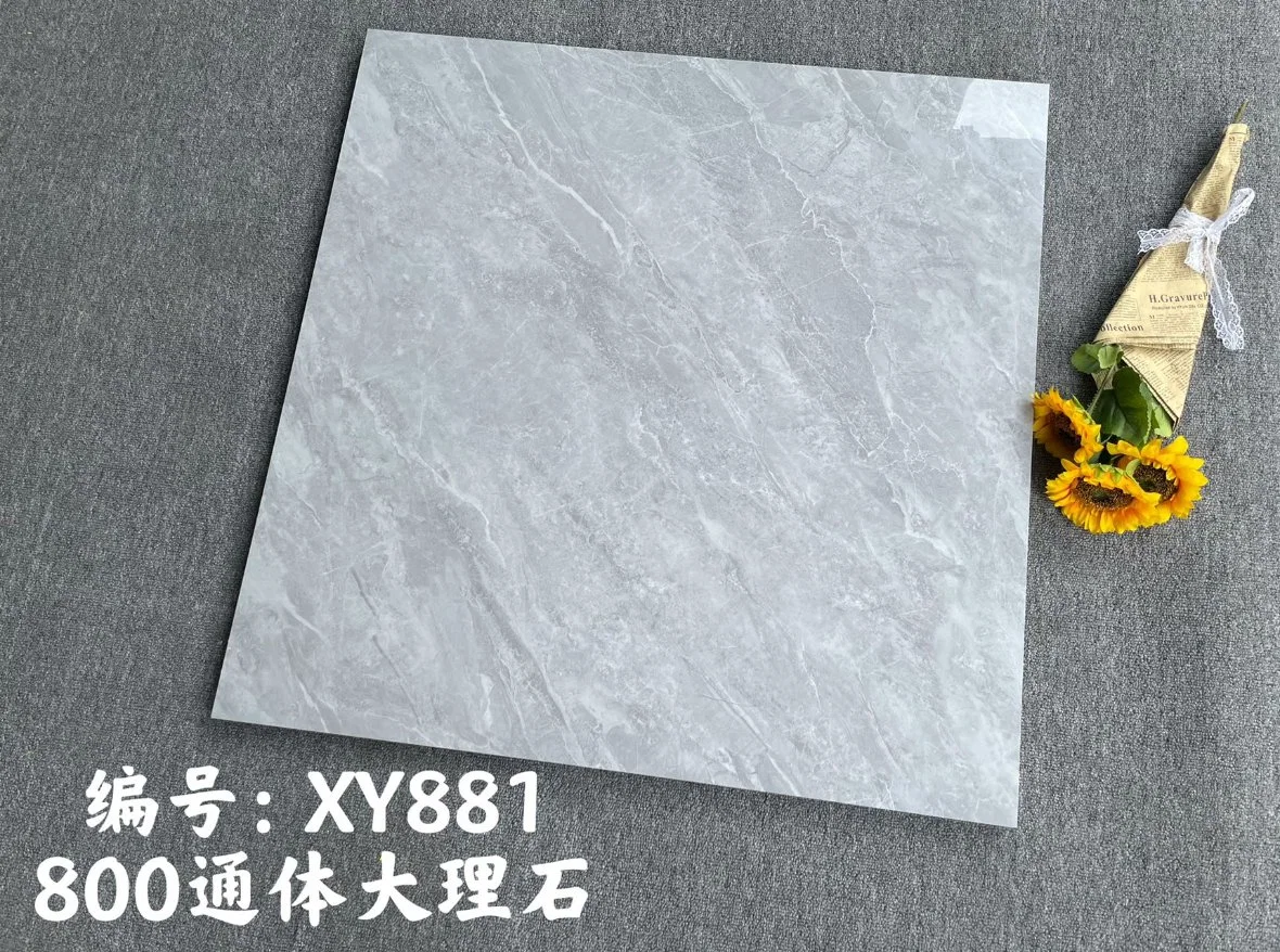 China Guangdong Ceramic Marble Floor Tile Living Room Modern Gray Floor Tile 800*800 Bedroom Brick Marble Tile Non-Slip Marble