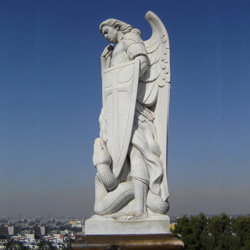 Famoso Anjo estátua de mármore de São Miguel Arcanjo Estátua de Exterior