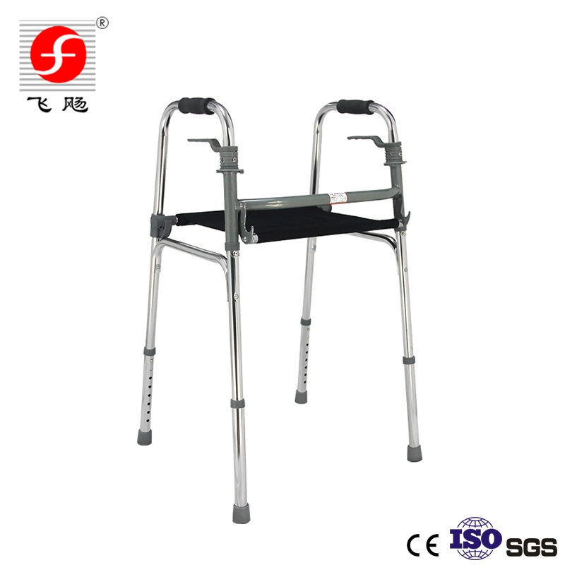 Déambulateur médical en aluminium pour patient handicapé, déambulateur pliant.