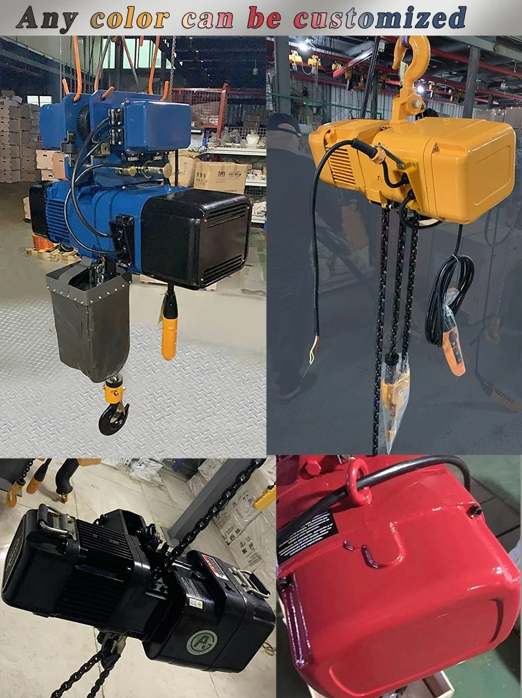 High quality/High cost performance Electric Chain Hoist with Remote Control 1-5 Ton Chain Block Hook Type electric Lifting Crane