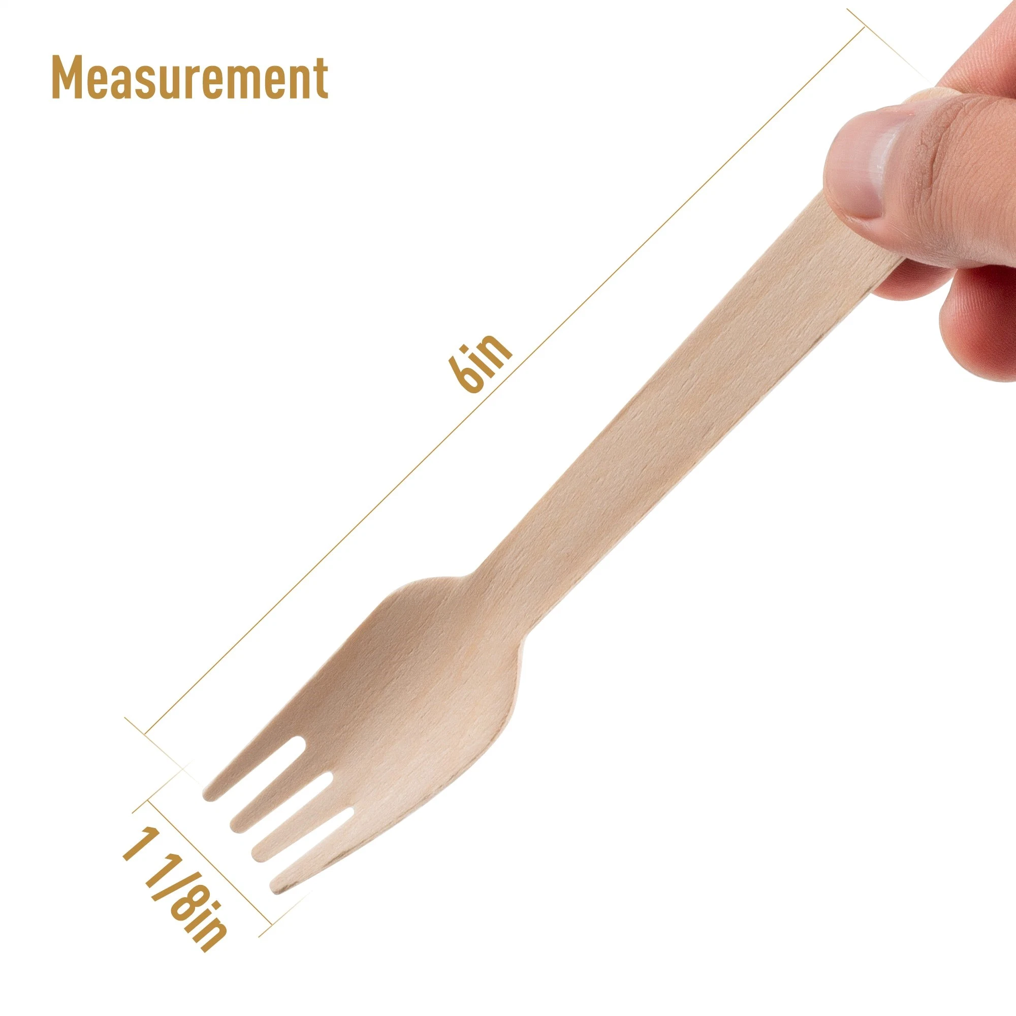 Birch Disposable Wooden Cutlery Spoons Knife Fork for Desserts