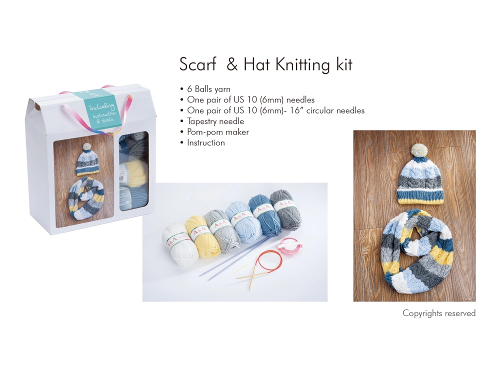 Hot Sale Animal Sock DIY Gift Scarf Hat Glove Knitting Kit