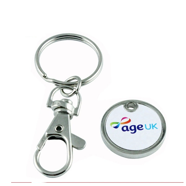 Custom Design Your Own Logo Trolley Occasion Price Purse Set Toss Trick Us Promotion Zinc Alloy Shopping Token Coin with Keychain or Keyring