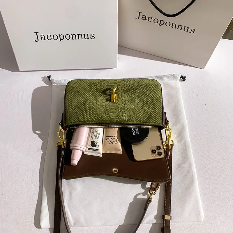 Factory Wholesale/Supplier Low Order Quantity 2023 New Fashion Ladies Handbag High quality/High cost performance Serpentine Green Single Shoulder Crossbody Bag