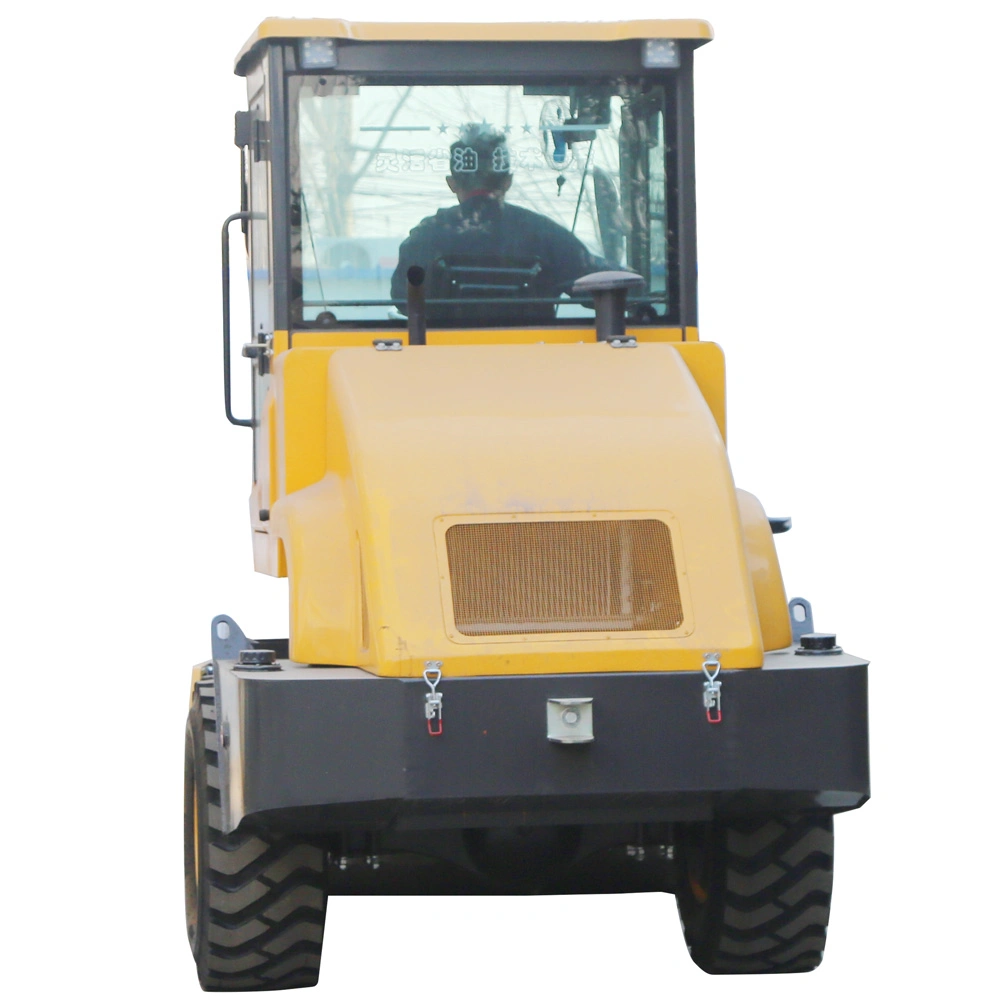 Small Vibratory Roller with Double Steel Wheels Engineering Lawn Compactor Seat Driving Roller