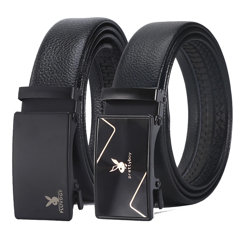 Wholesale/Supplier Custom New Adjustable Casual Automatic Buckle Belt Fashion Lxurury Business Men Black Genuine Leather Belts