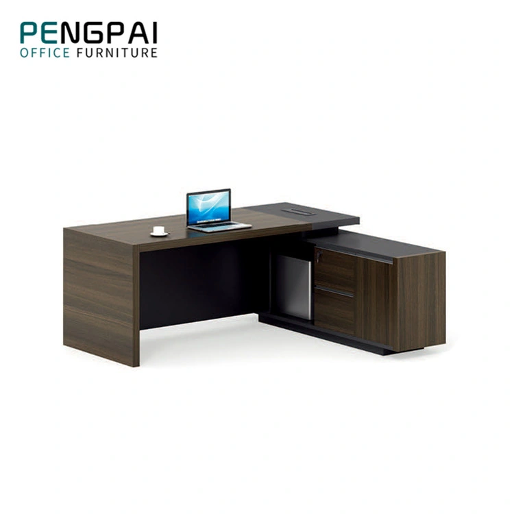 Grossista MDF Office Table Luxury Executive Modern Office Desk L Mesa de móveis de escritório moldada