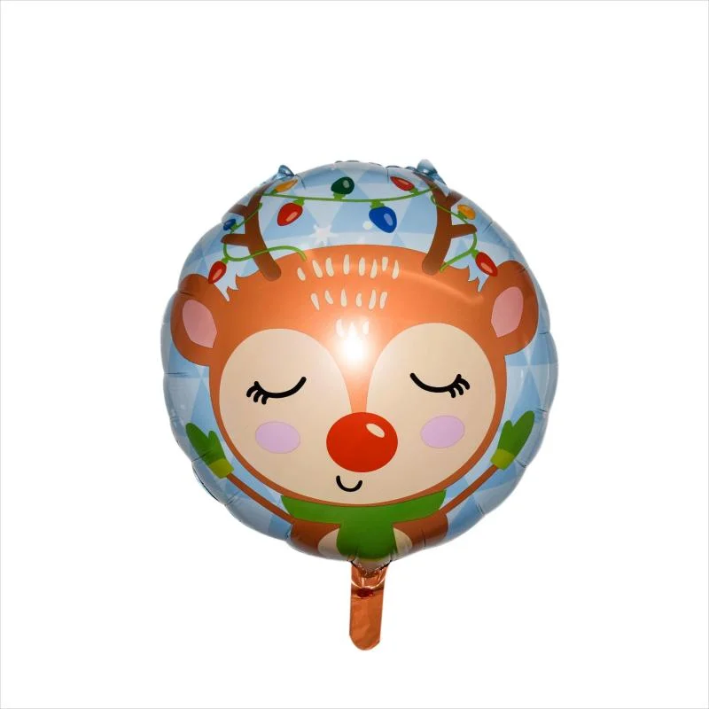 Wholesale Party Supplies Christmas Reindeer 18 Inches Decoration Inflatable Aluminum Foil Balloon