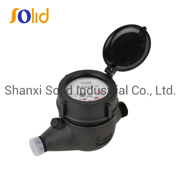 ISO4064 Classs B DN15 Plastic Nylon Body Multi Jet Wet Dial Type Water Meter