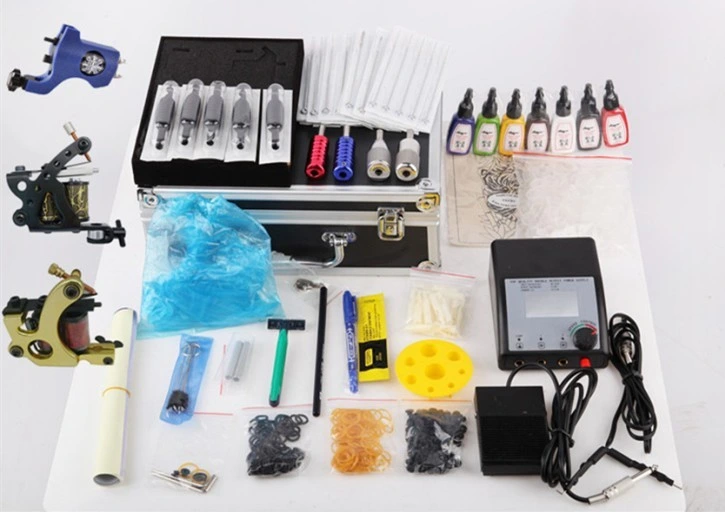 2014 Professional trois machines de tatouage Tattoo Kit