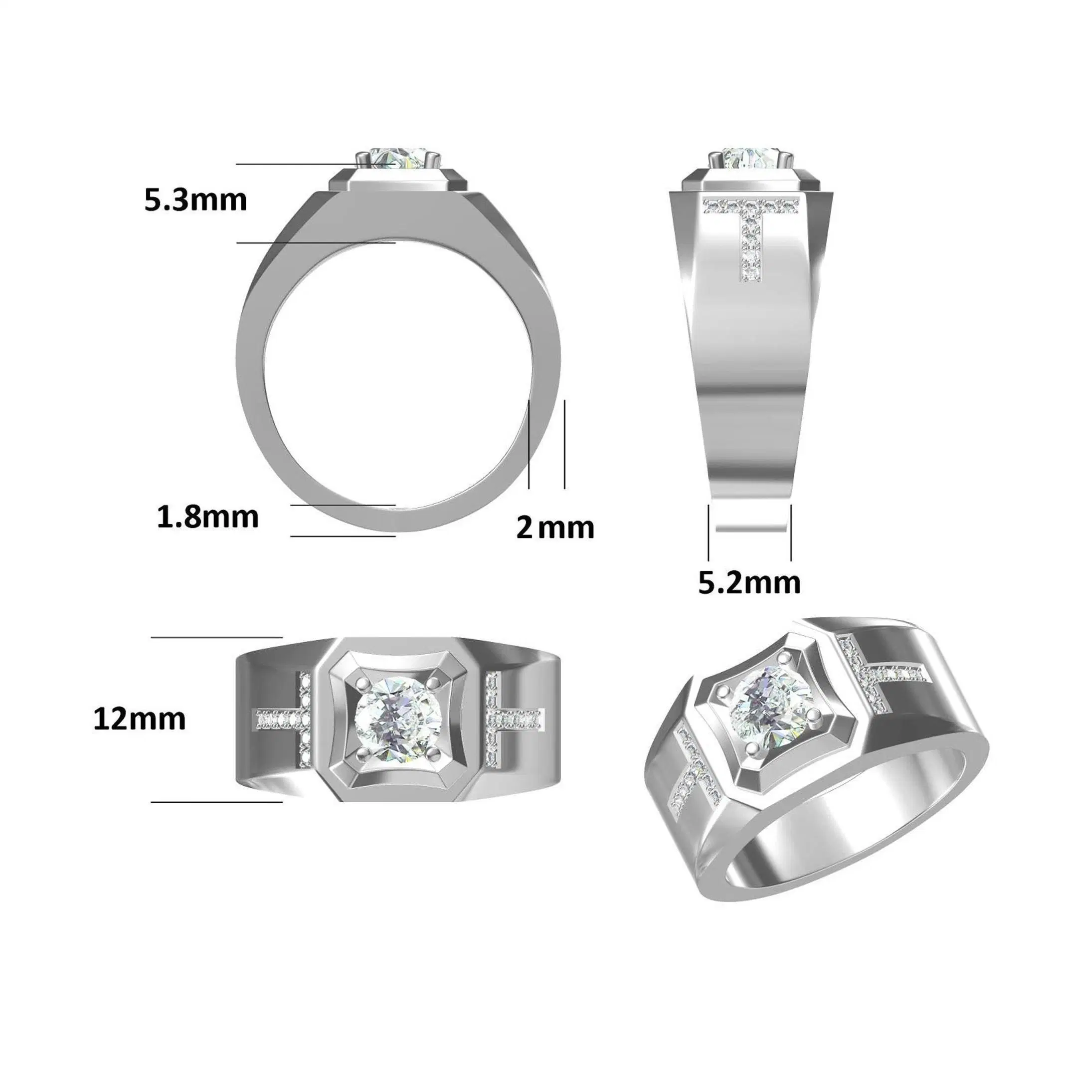 Neues Design 1CT Männer Moissanite Verlobungsring 14K 18K 925 Sterling Silber Diamant Verlobung Schmuck
