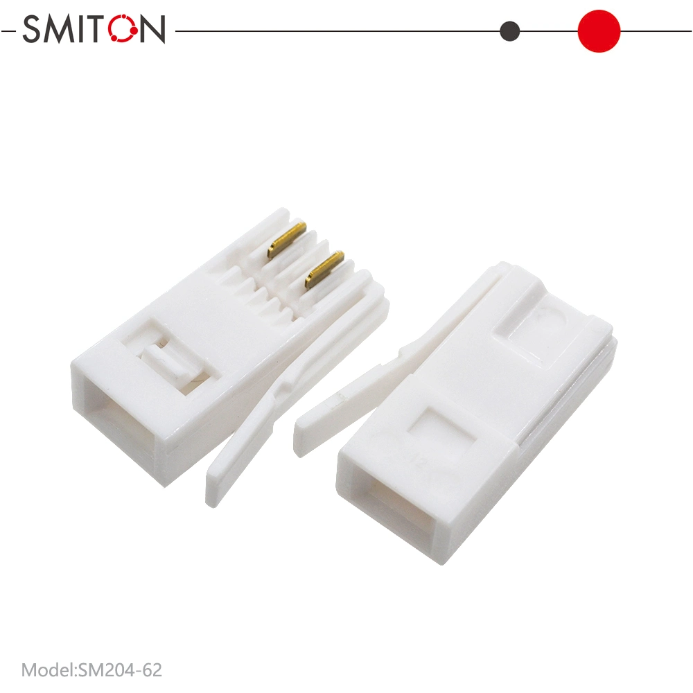 Conector chapado en oro estilo Bt 6p2c 6p4c UK Enchufe telefónico