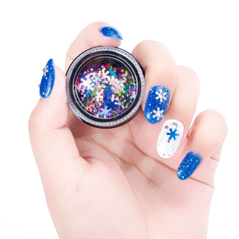 Schneeflocke Form Nail Art Pailletten Nagel Dekoration Zubehör für Weihnachten