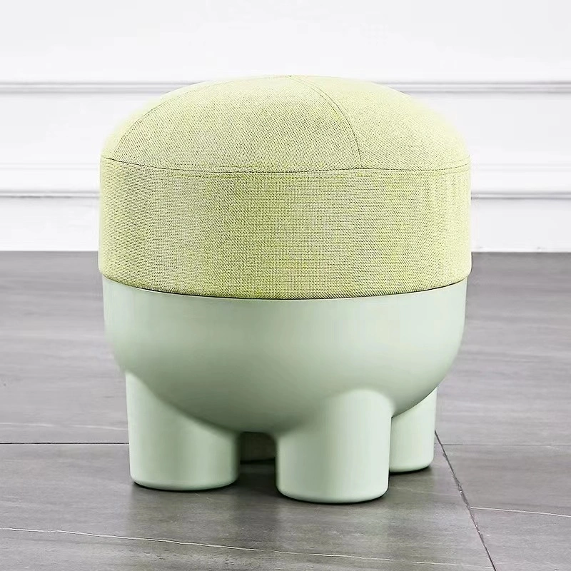 Plastic Round Living Room Modern Fabric Ottoman Hotel Bedroom Velvet Changing Stool