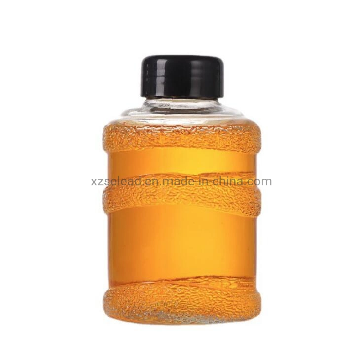 Mineral Water Barrel Shape Glass Water Wine Bottle with Plastic Cap 350ml 500ml