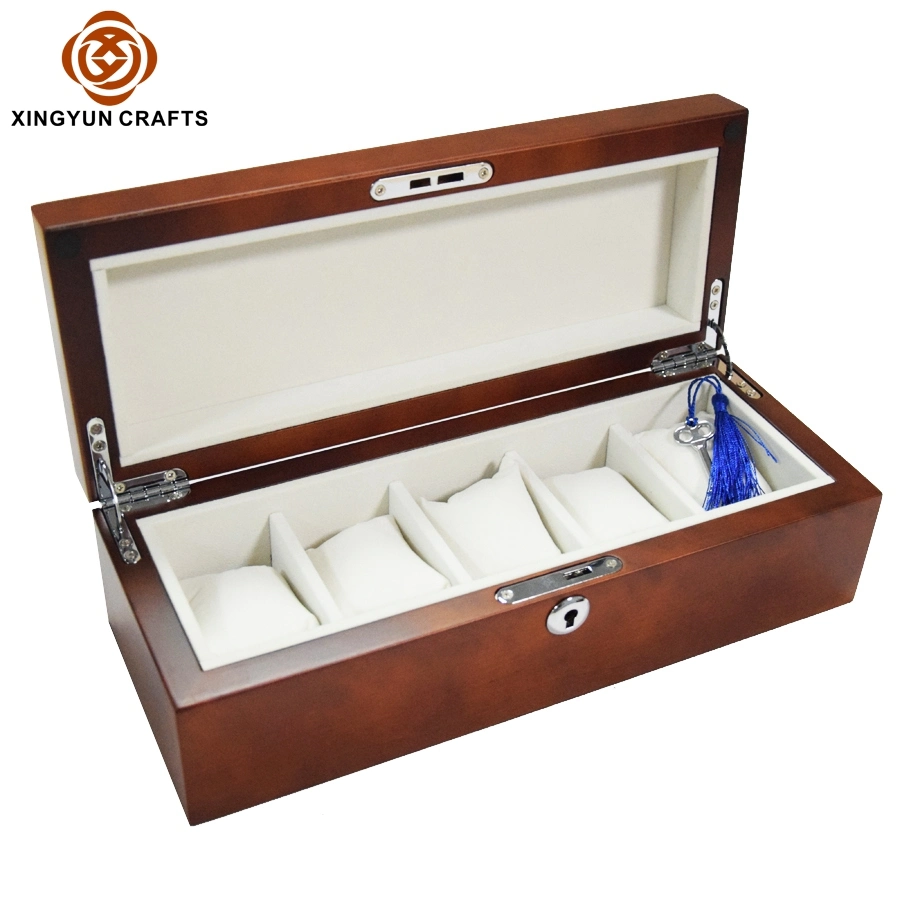 High Quality Matte Lacquer Wooden Watch Box Gift Storage Box Private Logo Wood Watch Packaging Case