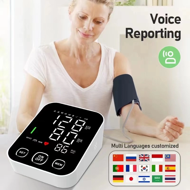 Esfigmomanômetro eletrônico automático digital BP, monitor de pressão arterial do braço superior