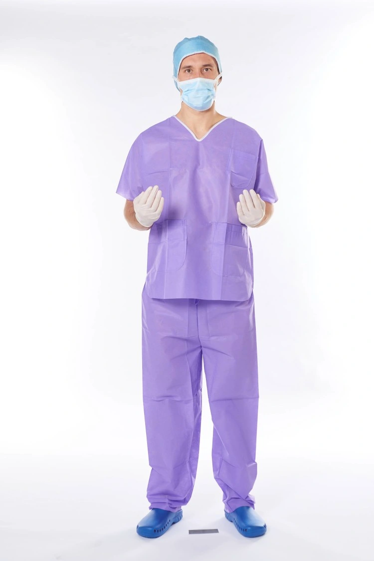 Reversible Unisex bata quirúrgica trajes Scrub uniformes médicos desechables, se adapta a la Ropa traje Scrub