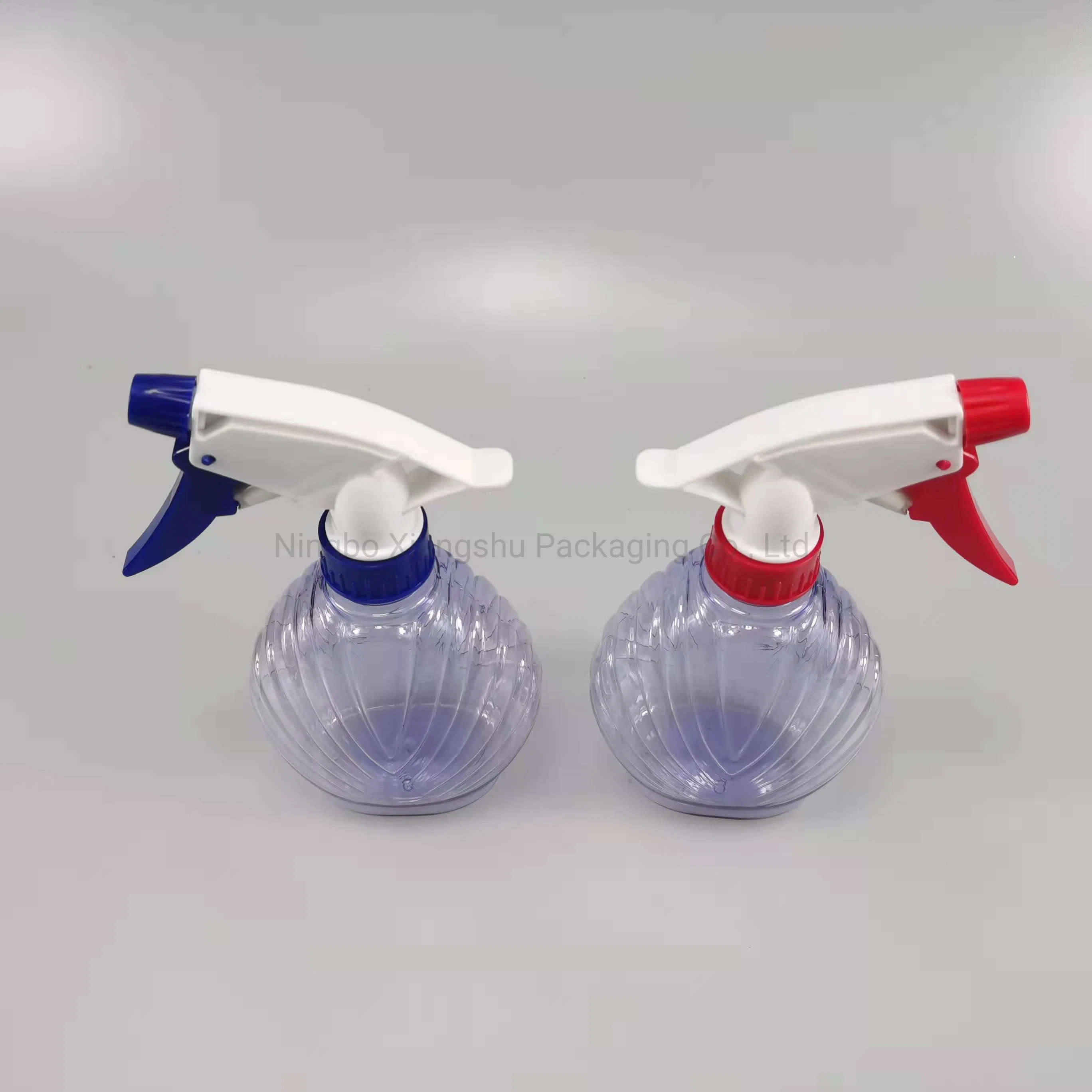 300ml pet hogar desencadenar la presión del aire agua nebulizada mano Shell pulverizador pulverizador de agua de forma de botella