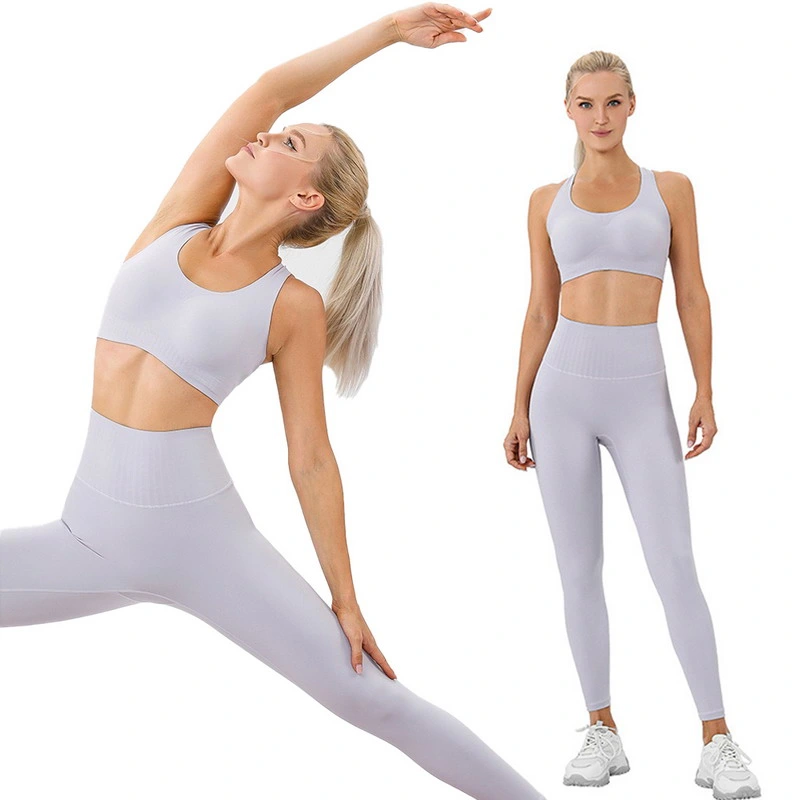 Super Soft Workout Sets for Women 2 Piece High Waisted Yoga Leggings + Adjustable Sports Bra Matching Fitness Outfit Pilates Gym Clothes Suit