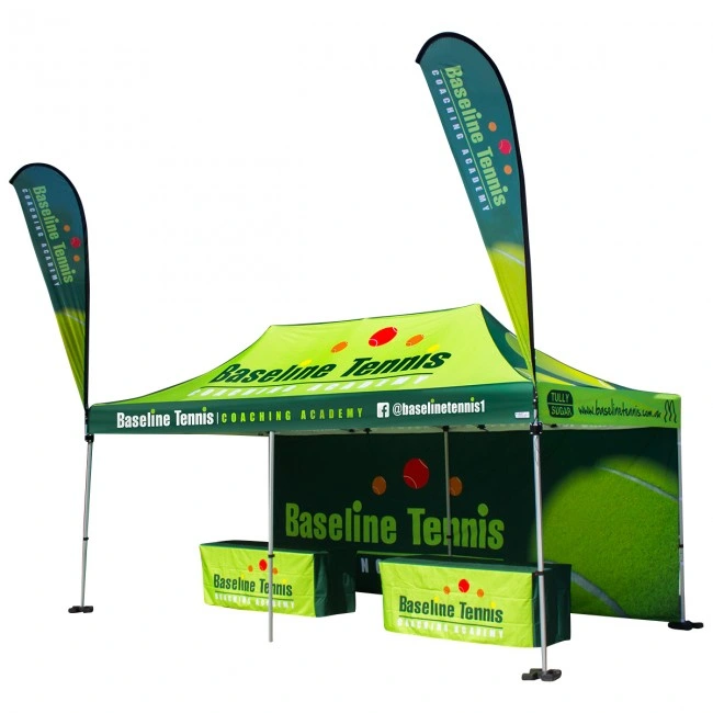 Châssis en aluminium étanche de pliage Gazebo Pop up Canopy tente avec parois latérales imprimé le logo personnalisé 10x10FT 10X15 10X20 de la publicité extérieure Parti de l'événement Trade Show