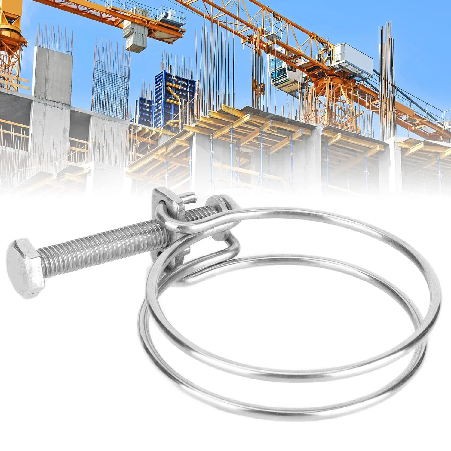 Factory Price Double Wire Clip Hose Clamp 304 Stainless Steel Pipe Clamps Adjustable 10-45mm