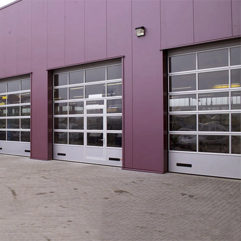 Automatic Sectional Aluminum Glass Door with Pedestrian