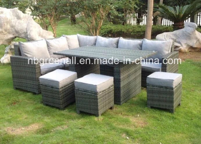 Flat &amp; Round Rattan Mix Modern Outdoor Rattan/Wicker Sofa Leisure Garden Furniture