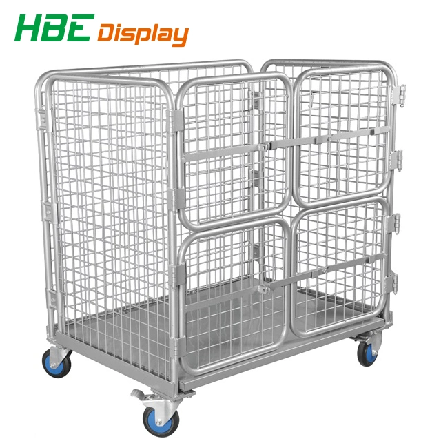 Stackable Foldable Galvanized Metal Storage Wire Roll Container