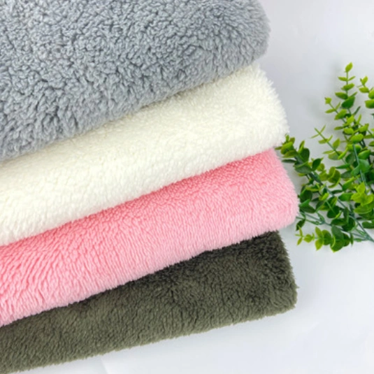 100% Polyester Shu Velveteen Fleece Fabric with Dyed Windproof Downproof Soft Garment Outdoor Fabric Faux Fur Sherpa Fleece Fabric Shu Velveteen Knitted Fabric