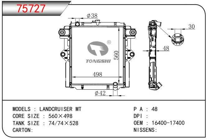 for Landcruiser Mt Radiator OEM 16400-17400