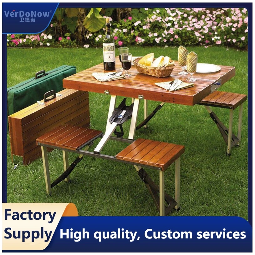 Folding Wooden Camping Tables and Chair Set