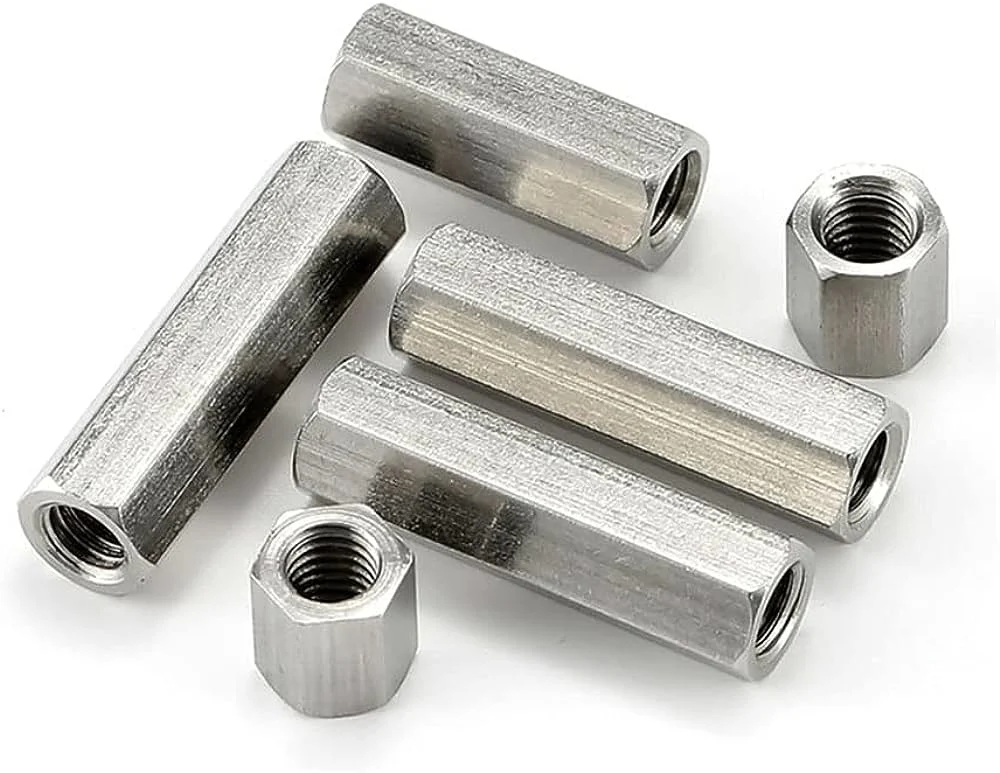 Metric Coarse Round Allthread Coupling Connector Steel