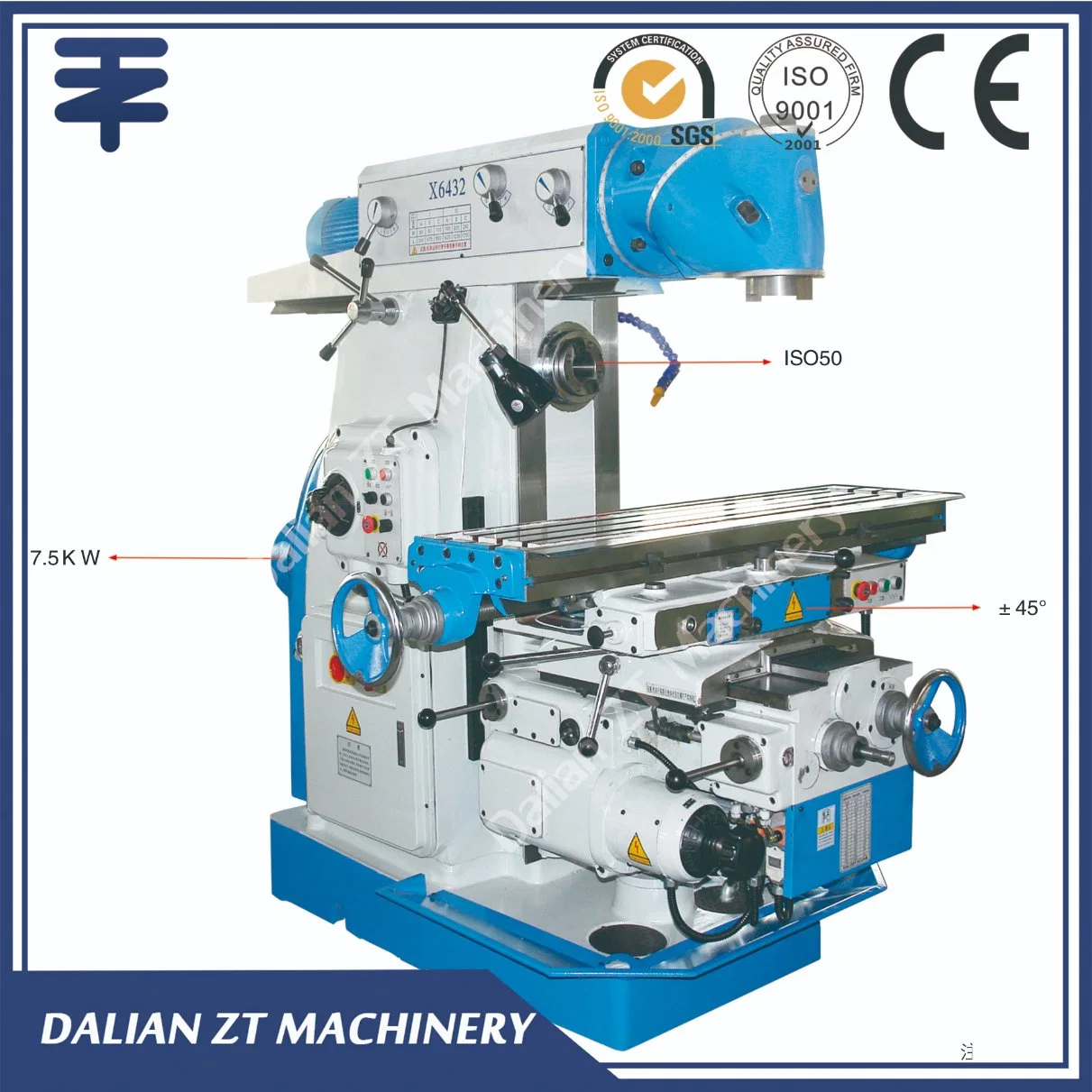 Tipo de rodilla Universal tipo RAM convencionales de CNC Vertical horizontal de corte pesada mesa de trabajo de la molienda molino grande/máquina de corte de metales