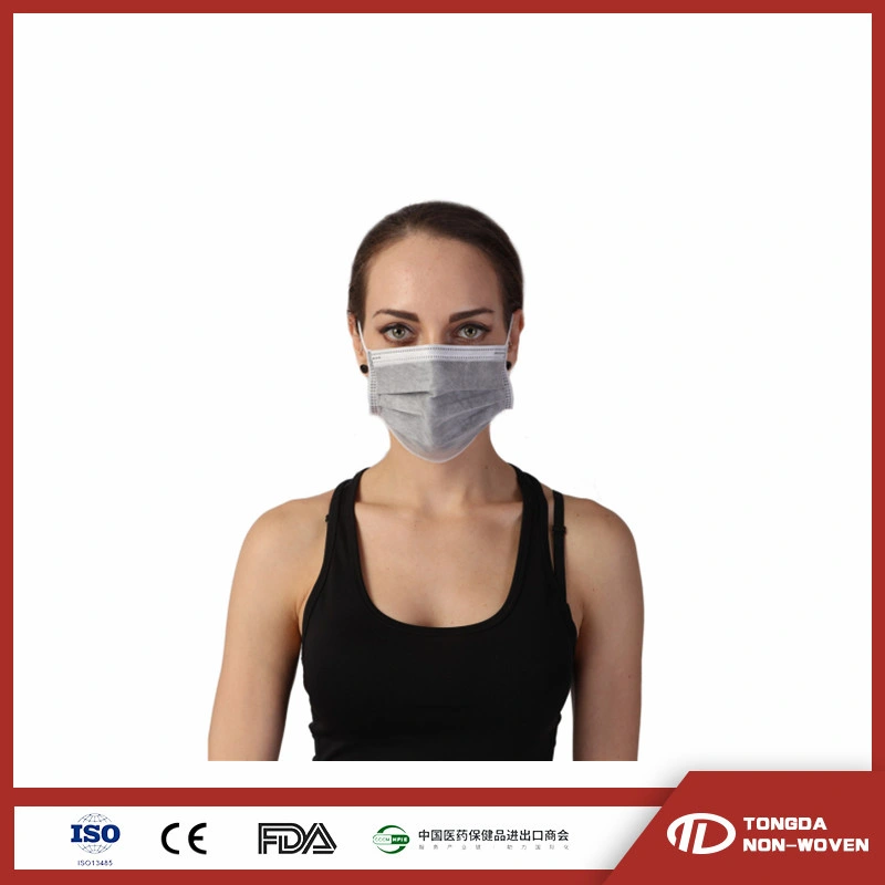 High Quality Black Face Mask Nonwoven Meltblown Disposable 3 Ply Dustproof Breathable Medical Earloop Party Mask