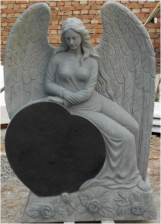 America USA Angel Heart Customized Cemetery Headstones Monuments